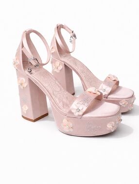 Wicked x Aldo Glenda Beautifical Pink Platform Floral Butterfly Prom  Heels